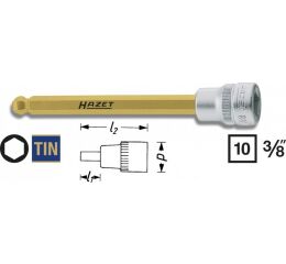 Hlavice s bitem HEX s kulovou hlavou 3/8" S10, Hazet 8801KK-10