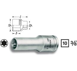 Vnitřní nástrčný klíč 3/8" TORX® E10 HAZET 880LG-E10 - HA053087