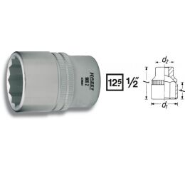 Vnitřní nástrčný klíč 1/2" dvanáctihranný 3/8 HAZET 900AZ-3/8 - HA043699