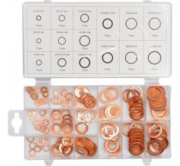 Podložky těsnící měděné sada 150ks - YT-06871