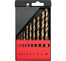 Sada vrtáků na kov 10ks HSS-COBALT 1-10mm