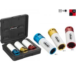 Sada kovaných vnitřních nástrčných klíčů 1/2" 17-21mm 3 dílná Vigor - V2522