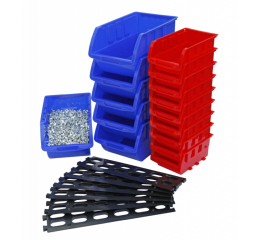 Závěsná plastová lišta s 15 plastovými boxy - MSBRWK0906