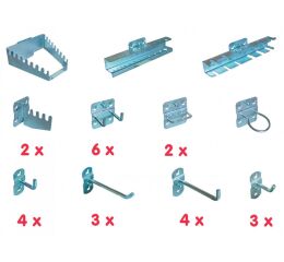 Sada háků a držáků do děrované desky - GU40768