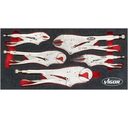 Samosvorné kleště 5 dílů ve výplni do dílenského vozíku - V5004