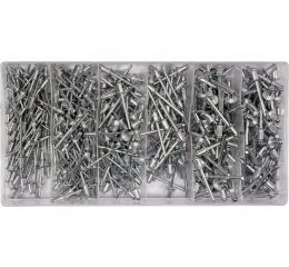 Trhací hliníkové nýty, sada 400ks (2,4; 3,2; 4,0; 4,8 mm) - YT-36420