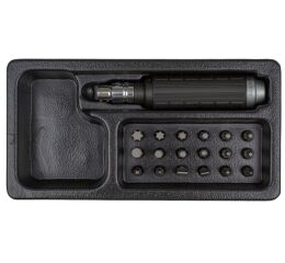 Úderový šroubovák s bity ve výplni do dílenského vozíku, 20 dílů - LIACK274012