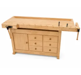 Hoblice PROFESIONAL se skříňkou a šuplíky, 2030 x 780 x 820 mm, se svěrákem