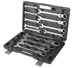Sada ráčnových očkoplochých klíčů v kufru (flexibilní) 13 ks - AH121301