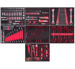 Sada nářadí ve výplních do dílenského vozíku, 245 ks - AH12449-set