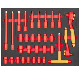 Gola sada VDE v pěnové výplni do dílenského vozíku, 31 ks - AH2401