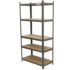 Policový regál, zesílený, 5 polic, 900 x 450 x 1800 mm - AH3003