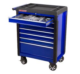 Dílenský vozík s nářadím, 7 zásuvek, 210 ks - AH3107pena