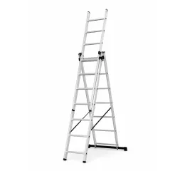 Hliníkový trojdílný žebřík 3x7 stupňů, 4,3 m, max. zátěž 150 kg - AH607A