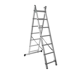 Dvoudílný kombinovaný žebřík, 2x7 stupňů, 3,56 m, nosnost 150 kg - AH807