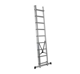 Dvoudílný kombinovaný žebřík, 2x9 stupňů, 4,12 m, nosnost 150 kg - AH809