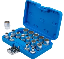 Nástrčné klíče, dvanáctihranné, 1/2", 8 - 24 mm, 16 ks - B2226