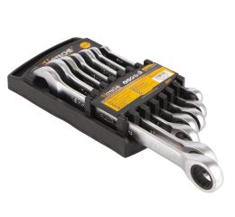 Sada ráčnových očkoplochých klíčů, 8 - 19 mm, 7 ks - HT192611