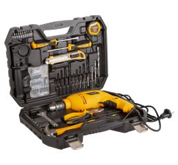 Sada nářadí v kufru s el. vrtačkou, 101 ks - HTP800212