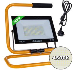 LED reflektor 100 W se stavebním stativem, bílá 4500K - K02057