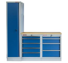 Sestava kvalitního PROFI BLUE dílenského nábytku, 4 ks - MTGS1300BAL04