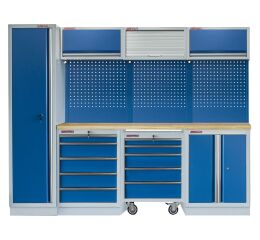 Sestava PROFI BLUE dílenského nábytku s vysokou úzkou skříní 7ks - MTGS1301AZ