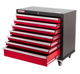 Dílenský vozík na nářadí PROFI, 7 zásuvek, široký - RTGC1307WB