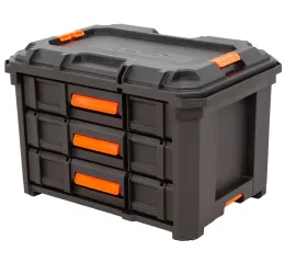 Vodotěsný plastový box na nářadí Tactix LOAD UP, 3 zásuvky - TC320423