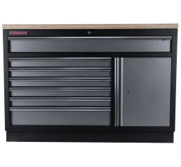 Celokovová široká dílenská skříňka PROFI, 7 zásuvek, skříňka - TGC1371