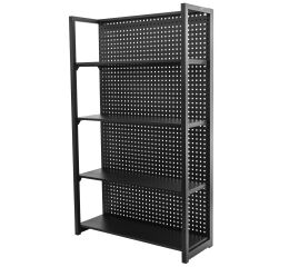 Kovový regál s děrovanou deskou, 1200 x 458 x 2000 mm - TJA1200