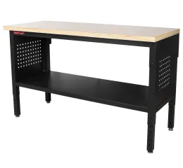 Výškově nastavitelný dílenský stůl s dřevěnou deskou, 152 cm - TSP6024