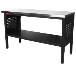Výškově nastavitelný dílenský stůl s nerezovou deskou, 152 cm - TSP6024S