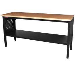 Výškově nastavitelný dílenský stůl s dřevěnou deskou, 183 cm - TSP7224