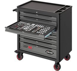 Dílenský vozík s nářadím 499 dílů, VIGOR 1000XL, 8 zásuvek - V5434