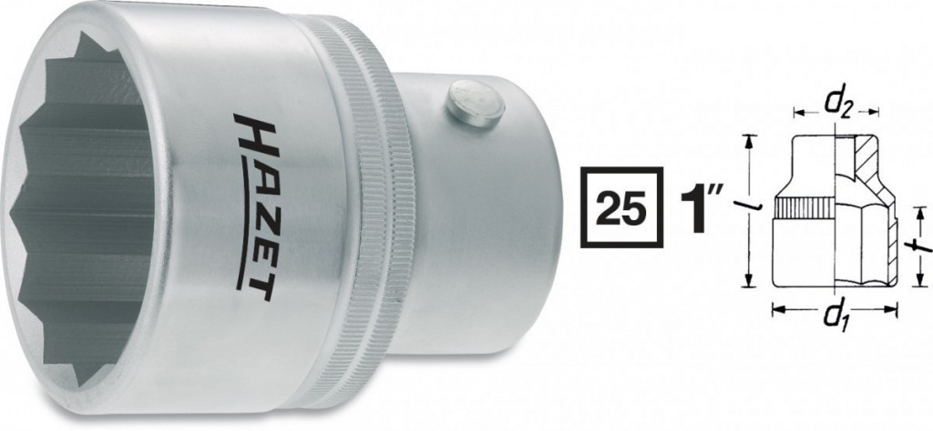 Levně Vnitřní nástrčný klíč 1" dvanáctihranný 46mm HAZET 1100Z-46 - HA002542