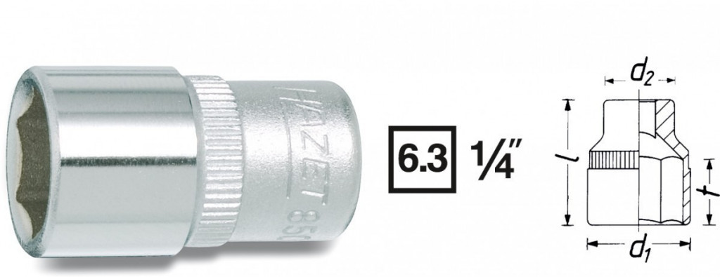 Levně Vnitřní nástrčný klíč 1/4" šestihranný 7/32 HAZET 850A-7/32 - HA037537