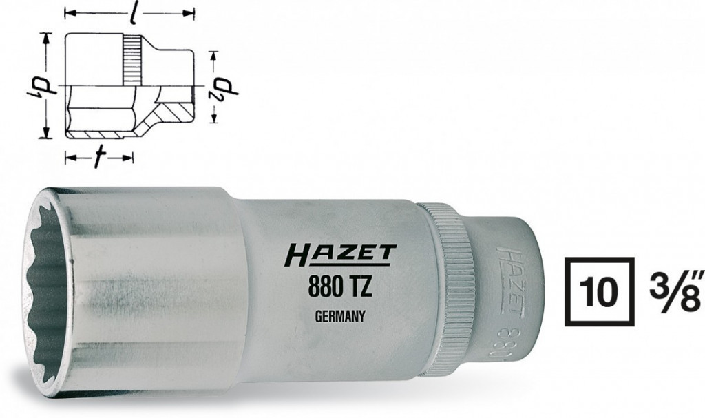Levně Vnitřní nástrčný klíč 3/8" dvanáctihranný 14mm hazet 880TZ-14 - HA041688