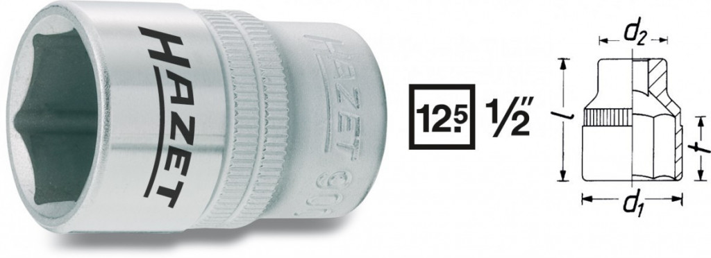 Levně Vnitřní nástrčný klíč 1/2" šestihranný 16mm HAZET 900-16 - HA042777
