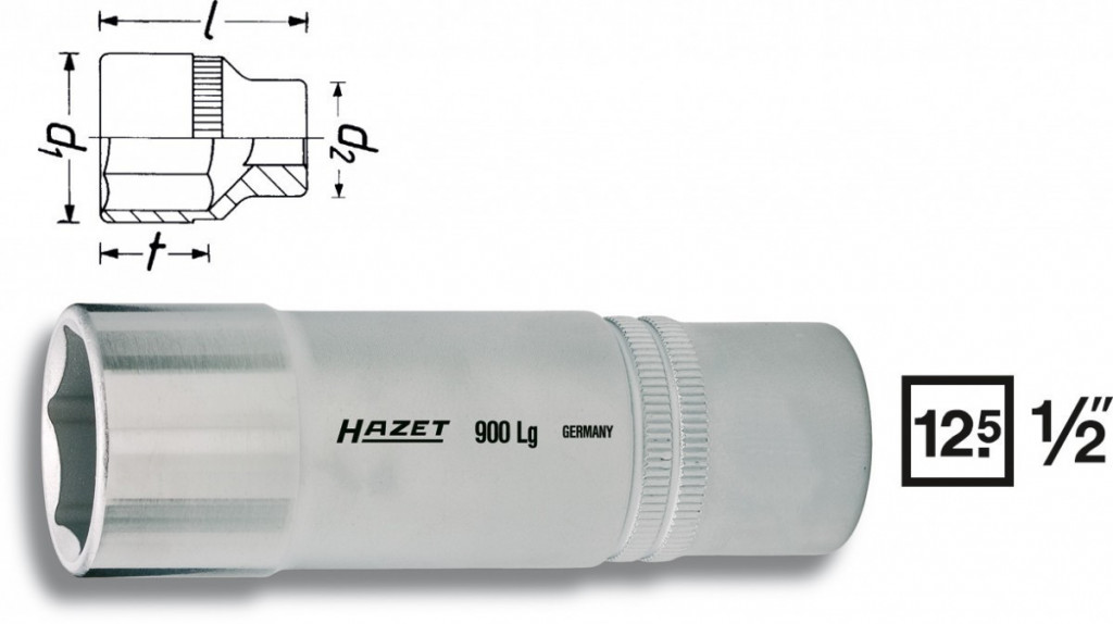 Levně Vnitřní nástrčný klíč 1/2" šestihranný 14mm HAZET 900LG-14 - HA043897