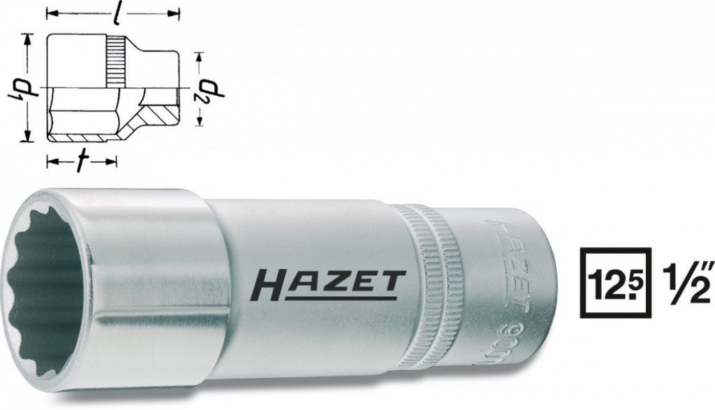 Levně Vnitřní nástrčný klíč 1/2" dvanáctihranný 14mm HAZET 900TZ-14 - HA045266
