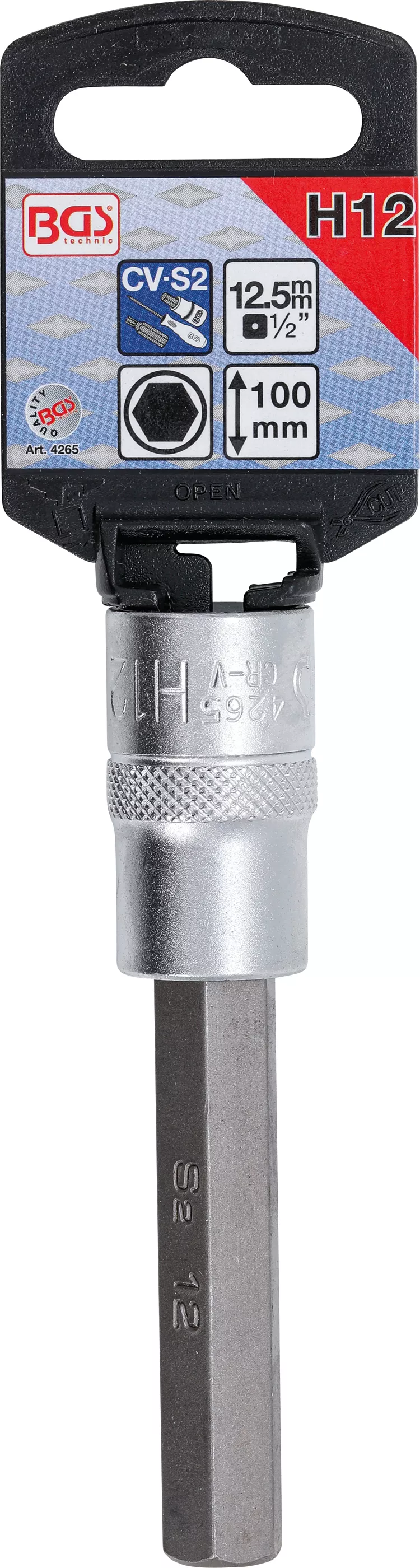 Hlavice s bitem HEX 1/2 palce, 12 mm, prodloužená – originální balení Hlavice s bitem HEX 1/2 palce, 12 mm prodloužená – originální balení