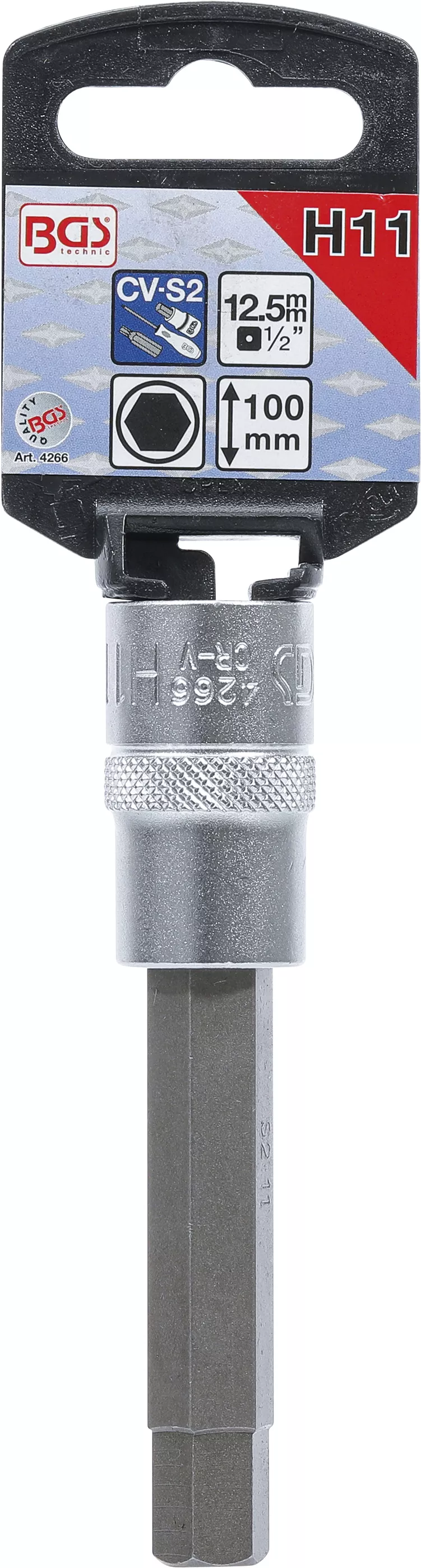 Hlavice s bitem HEX 1/2 palce, 11 mm, prodloužená – originální balení Hlavice s bitem HEX 1/2 palce, 11 mm prodloužená – originální balení