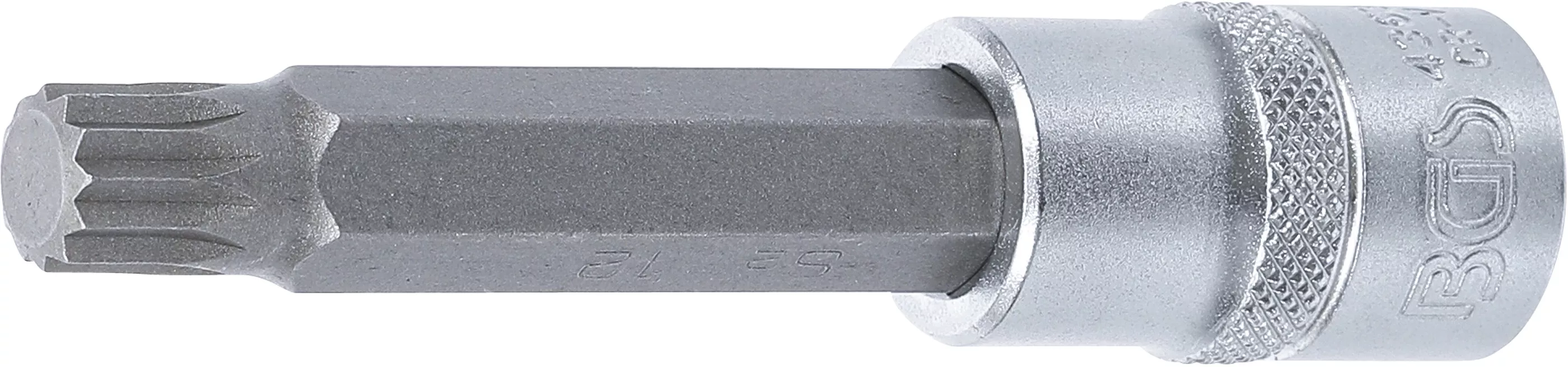 Detail bitu XZN M12 a rýhování hlavice BGS Detail tisícihranného bitu XZN M12 a rýhované hlavice BGS