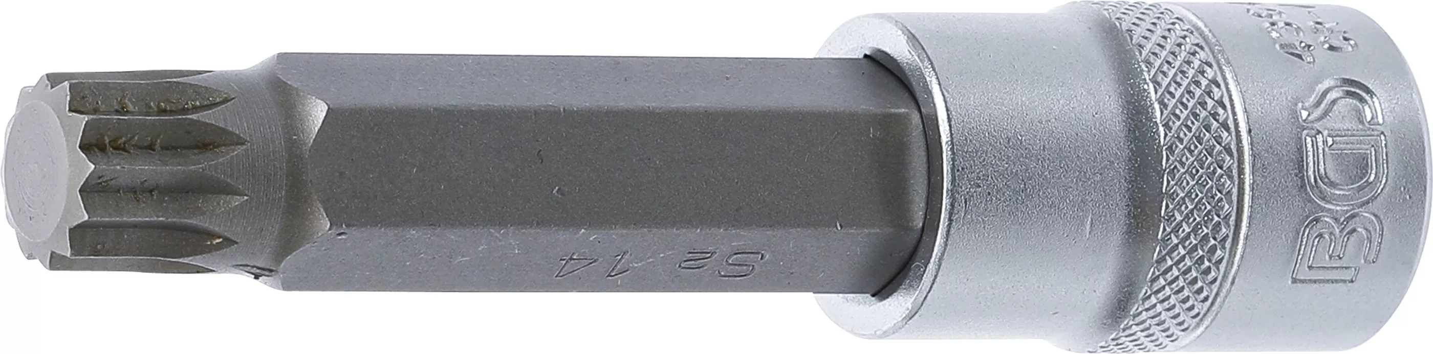 Detail bitu XZN M14 a rýhování hlavice BGS Detail tisícihranného bitu XZN M14 a rýhované hlavice BGS