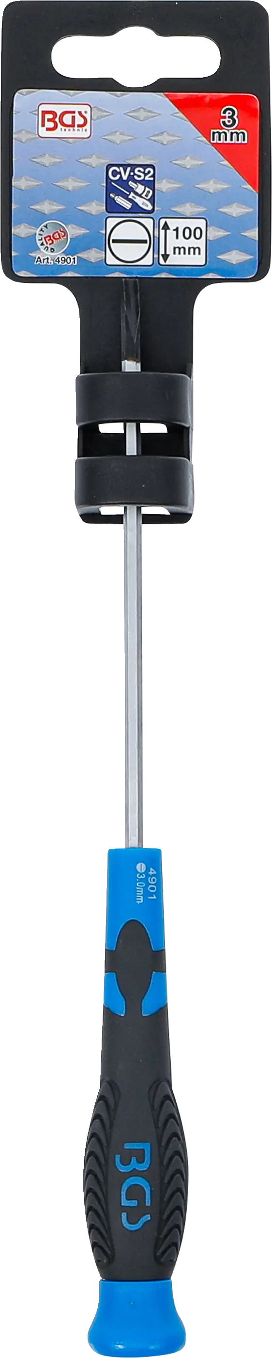 Balení šroubováku SL3, 100 mm - BGS Balení plochého šroubováku SL3, 100 mm - BGS