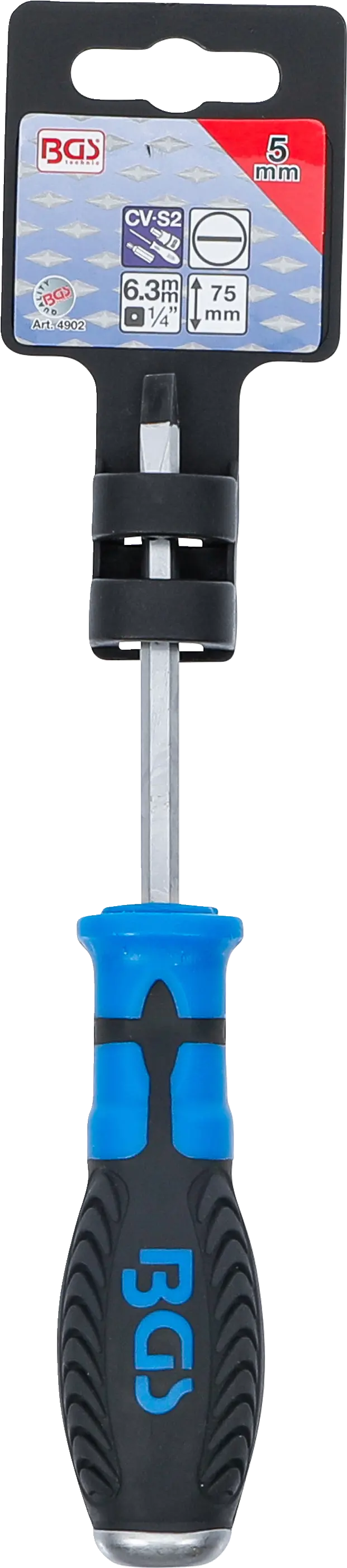 Balení šroubováku SL5, 75 mm - BGS Balení plochého šroubováku SL5, 75 mm - BGS