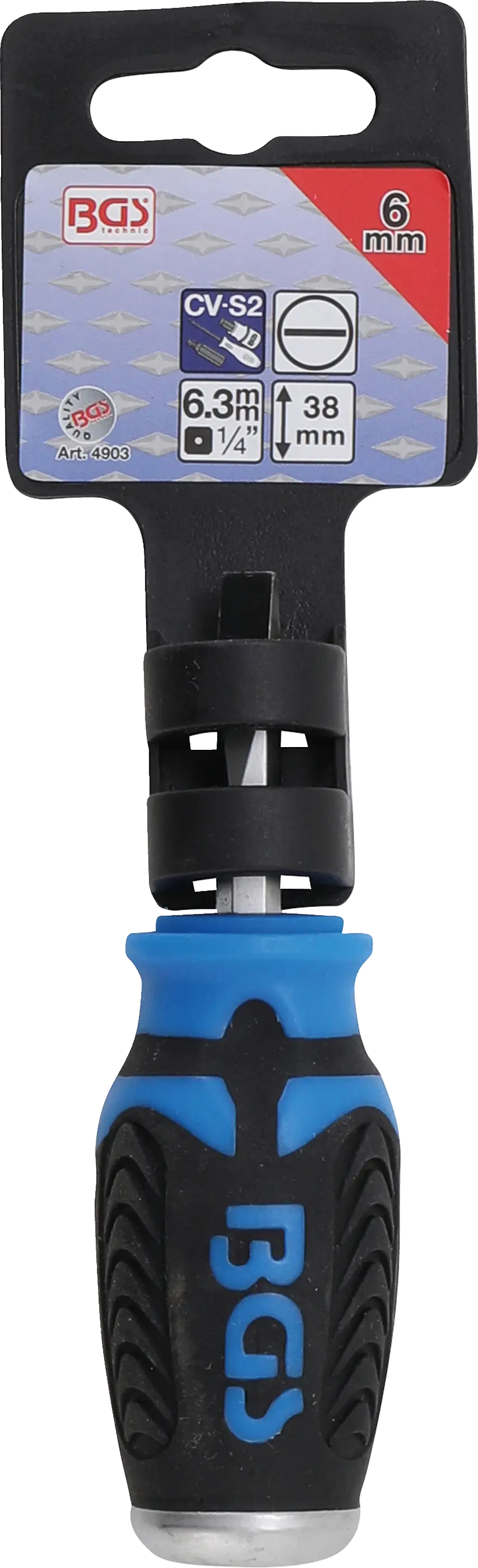 Balení šroubováku SL6, 38 mm - BGS Balení plochého šroubováku SL6, 38 mm - BGS