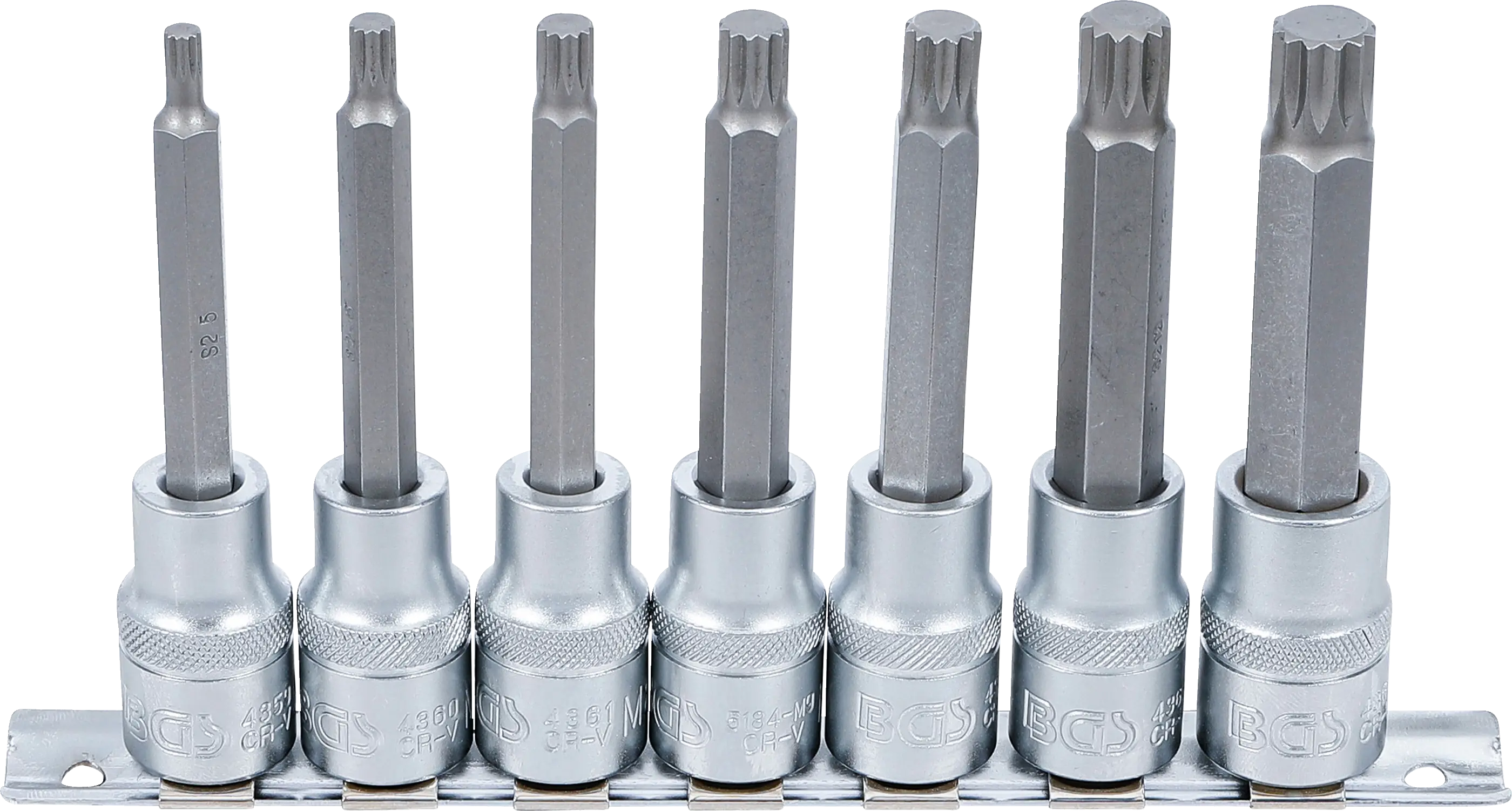 Sada nástrčných hlavic s bity 1/2", 7 ks, M5-M14, prodloužené - B5175