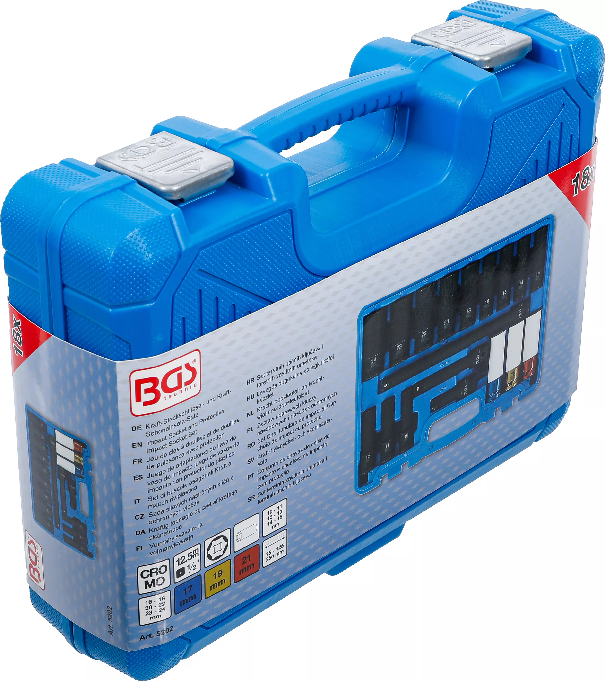 Kufr sady silových klíčů BGS - B5202 Uzavřený kufr sady silových hlavic BGS - B5202