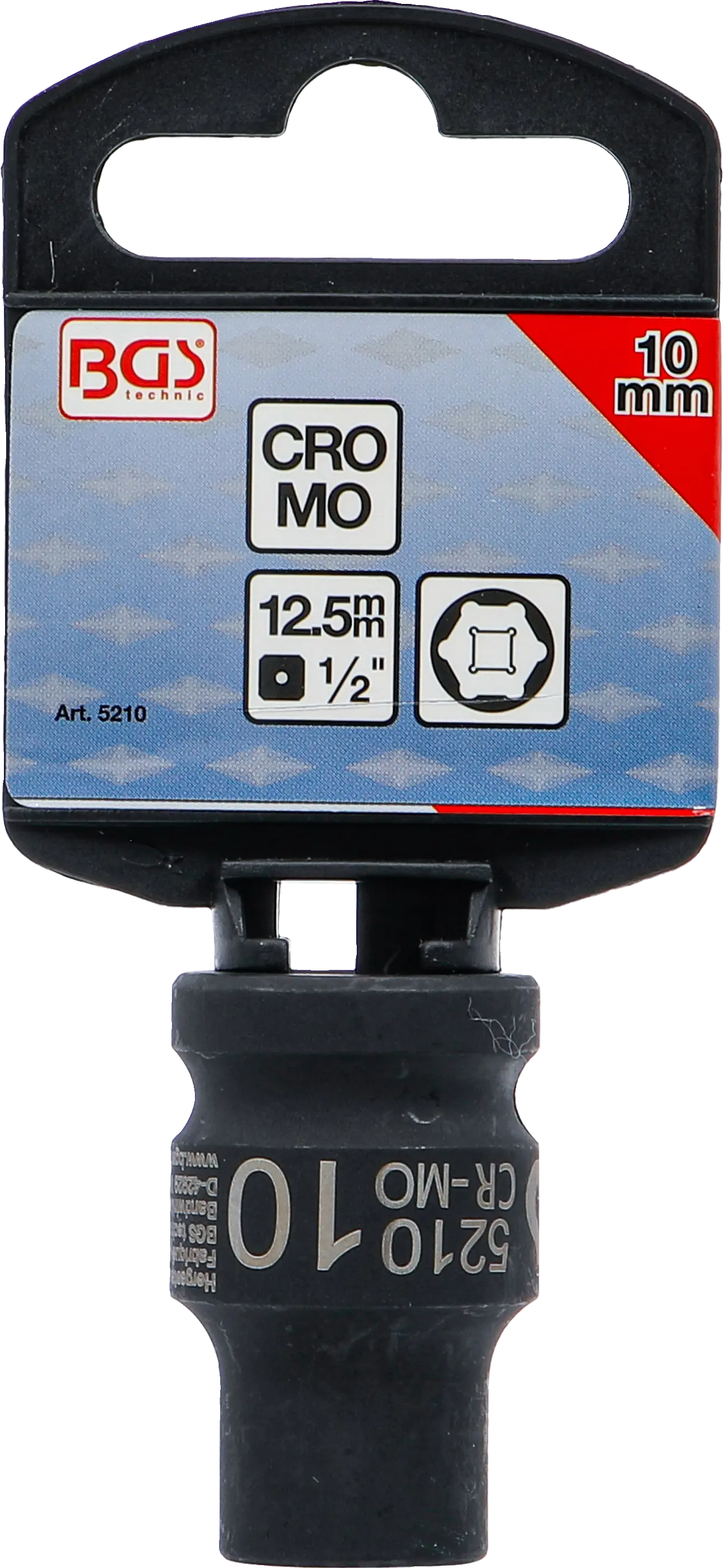 Balení silové nástrčné hlavice 10 mm, BGS - B5210 Balení šestihranné silové nástrčné hlavice BGS 10 mm